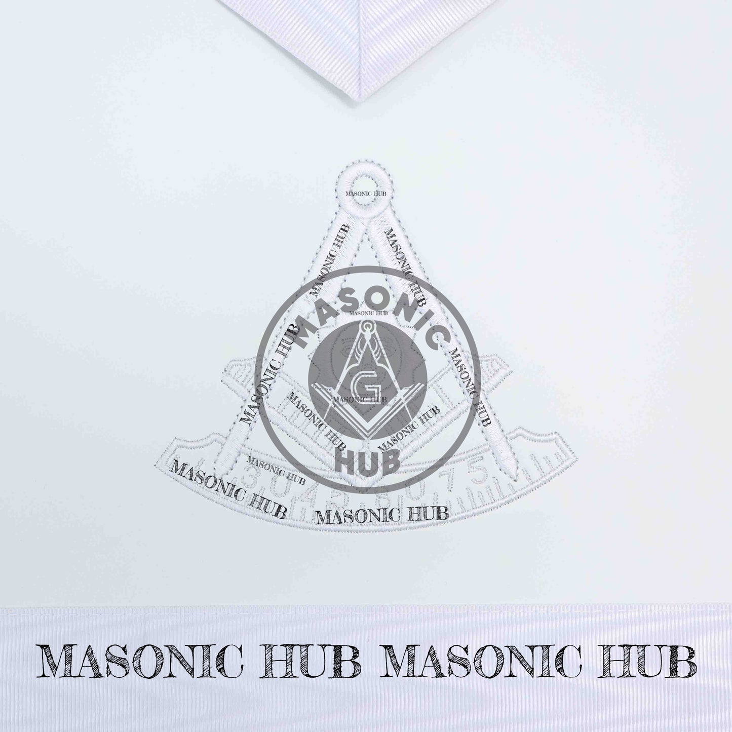 New Freemason Past Master Apron All White with Sun Emblem Machine Embroidery
