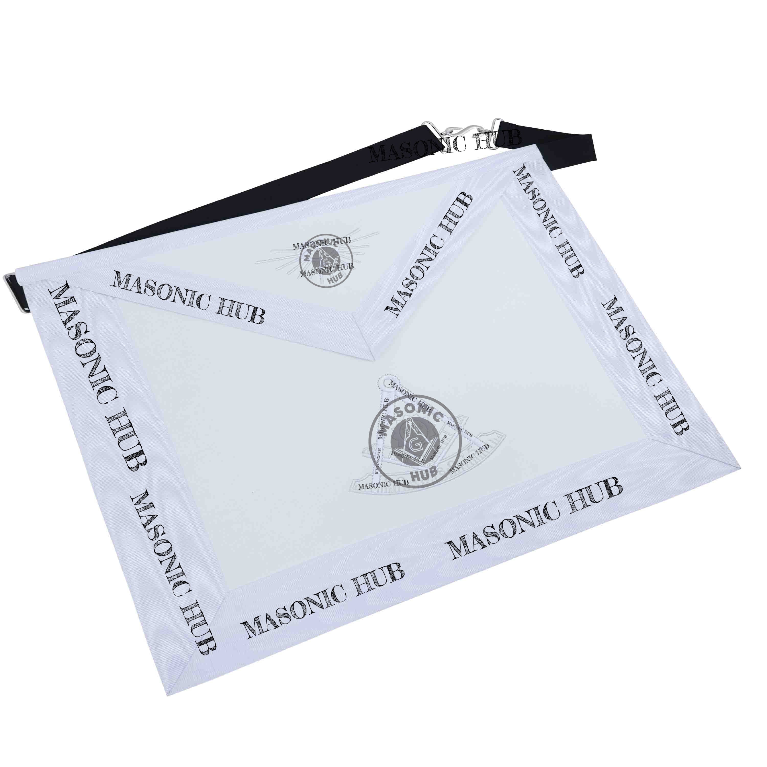 New Freemason Past Master Apron All White with Sun Emblem Machine Embroidery Masonic Hub