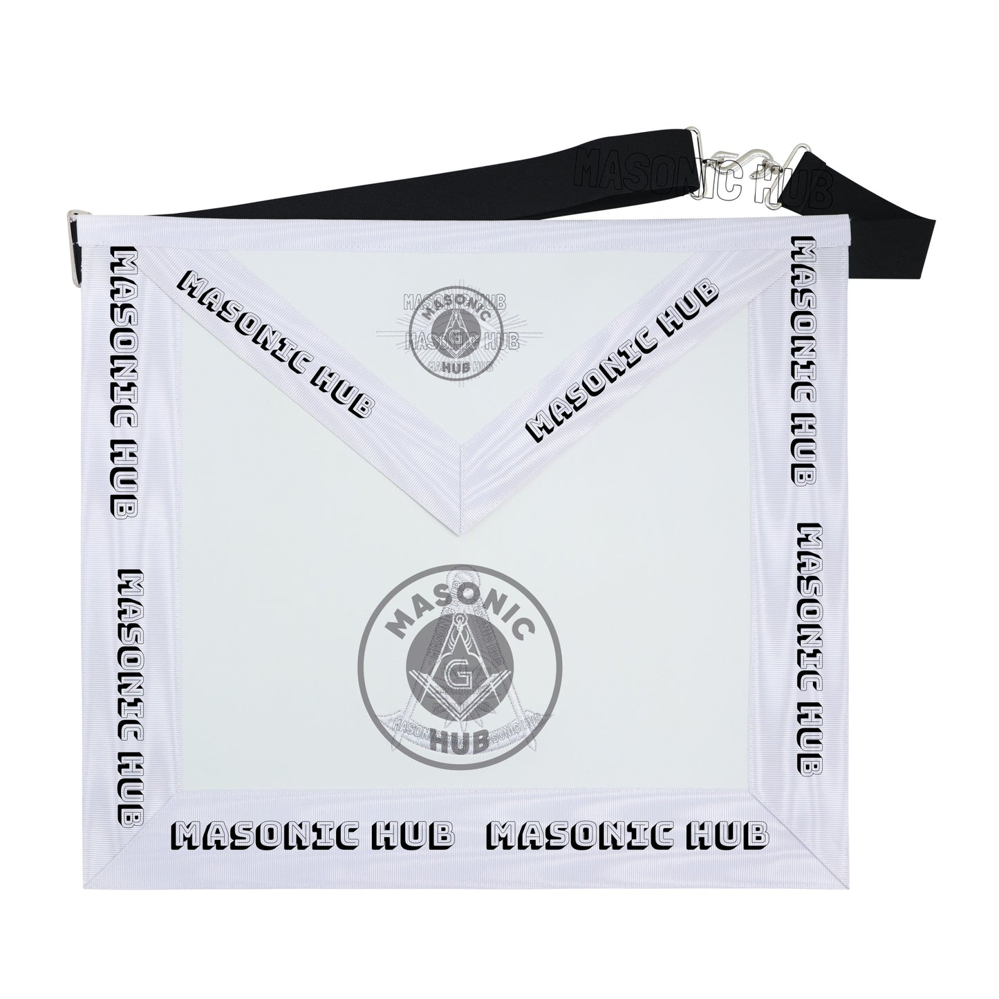 Past Master Masonic Apron Compass & Quadrant with Sun Emblem Machine Embroidery