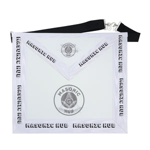 Past Master Masonic Apron Compass & Quadrant with Sun Emblem Machine Embroidery Masonic Hub