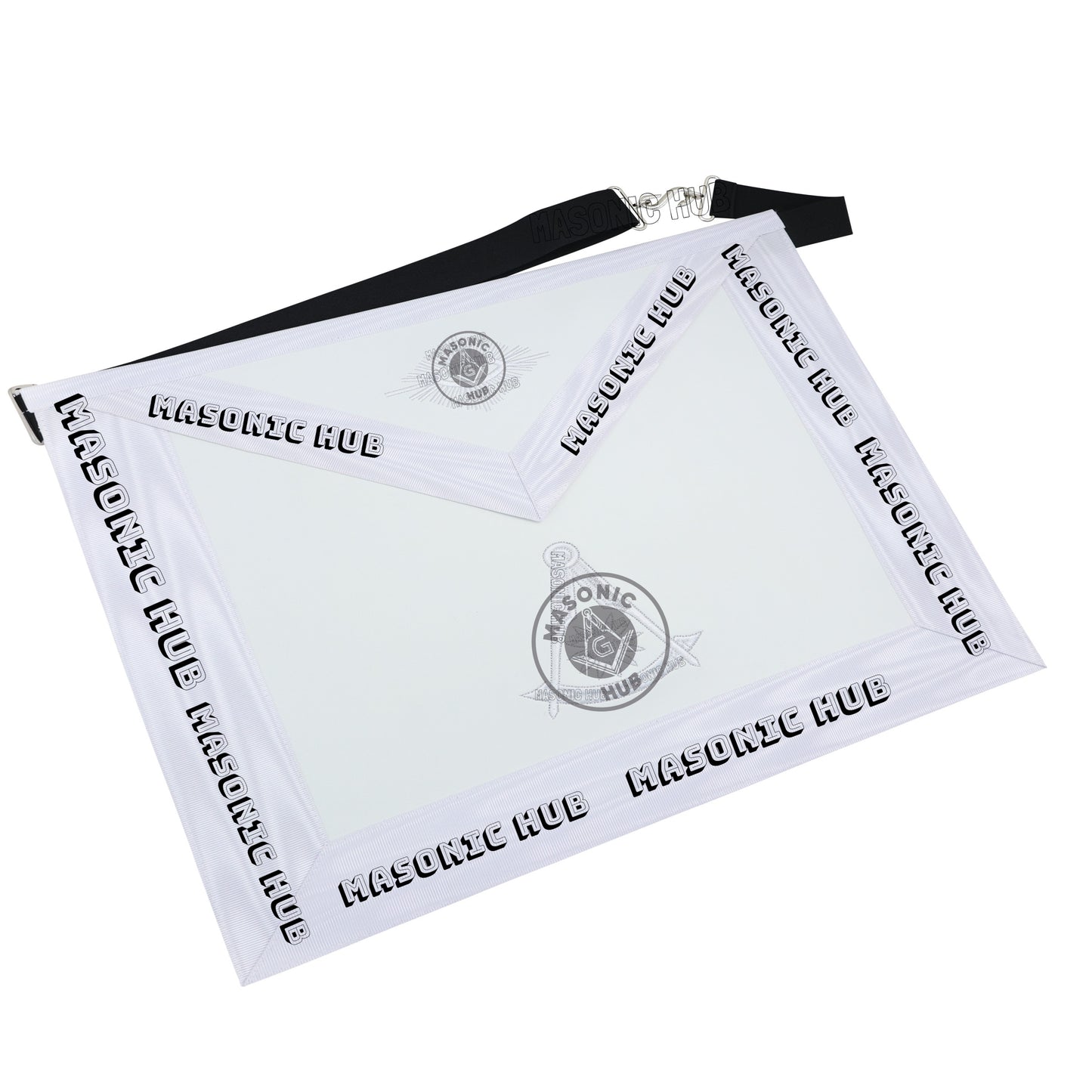 Past Master Masonic Apron Compass & Quadrant with Sun Emblem Machine Embroidery
