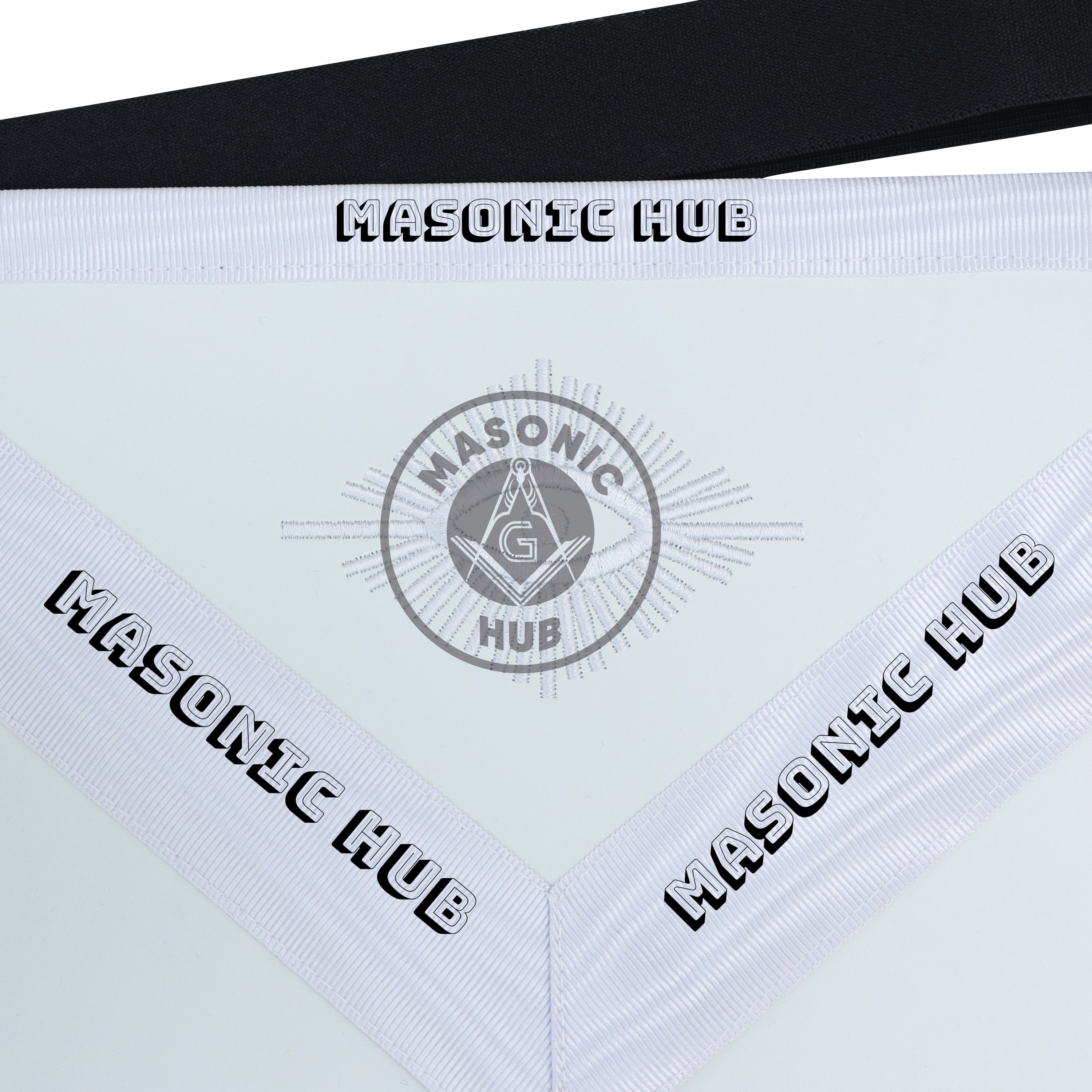 Past Master Masonic Apron Compass & Quadrant with Sun Emblem Machine Embroidery Masonic Hub