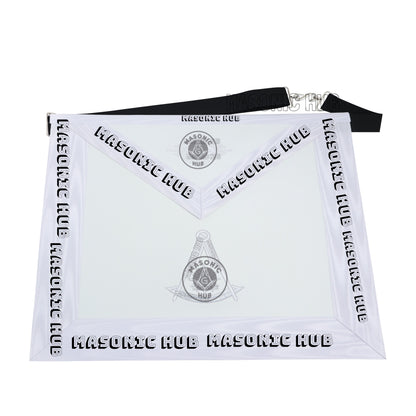 Past Master Masonic Apron Compass & Quadrant with Sun Emblem Machine Embroidery
