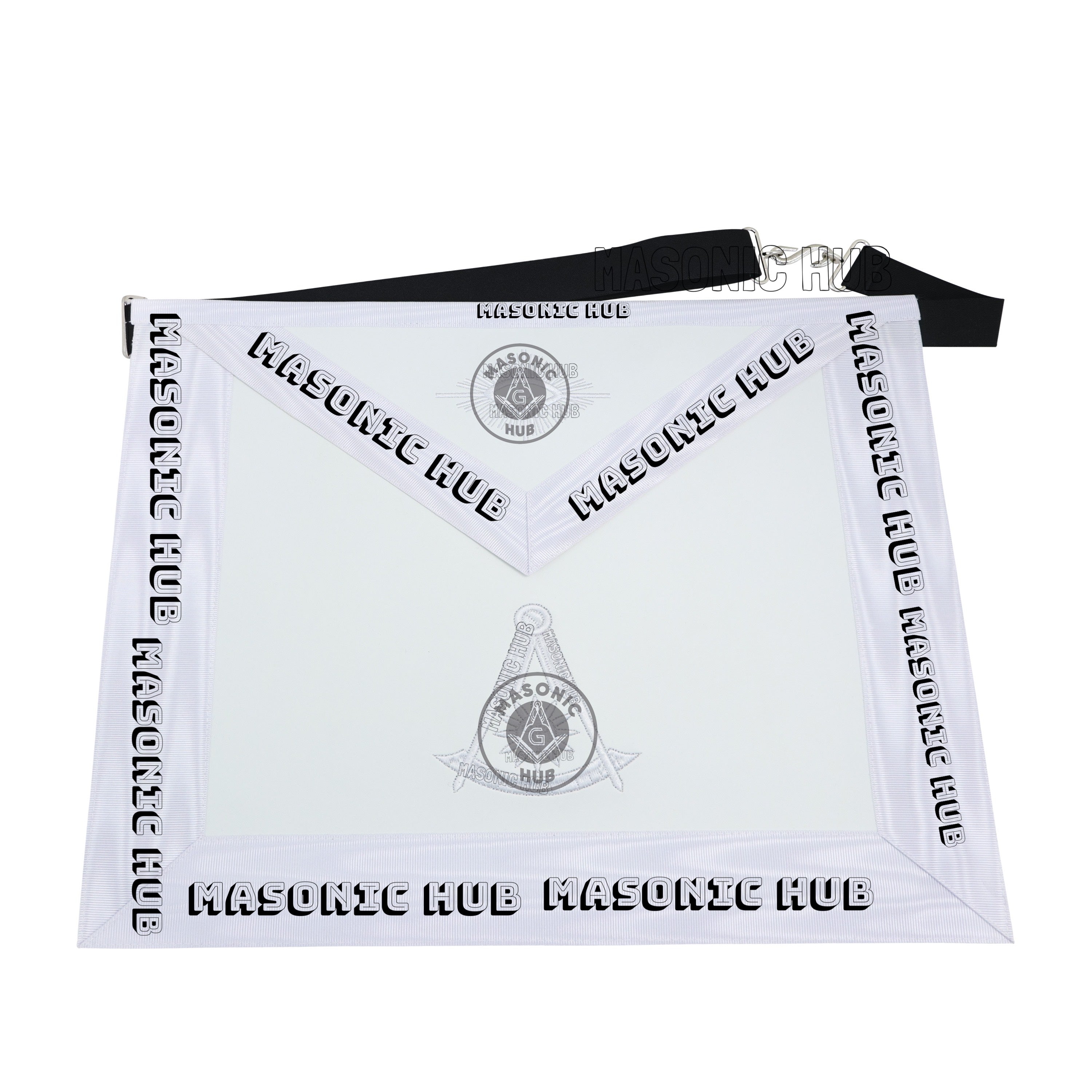 Past Master Masonic Apron Compass & Quadrant with Sun Emblem Machine Embroidery Masonic Hub