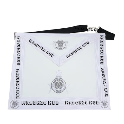 Master Mason Masonic Dress Apron – All White Machine Embroidery All-Seeing Eye