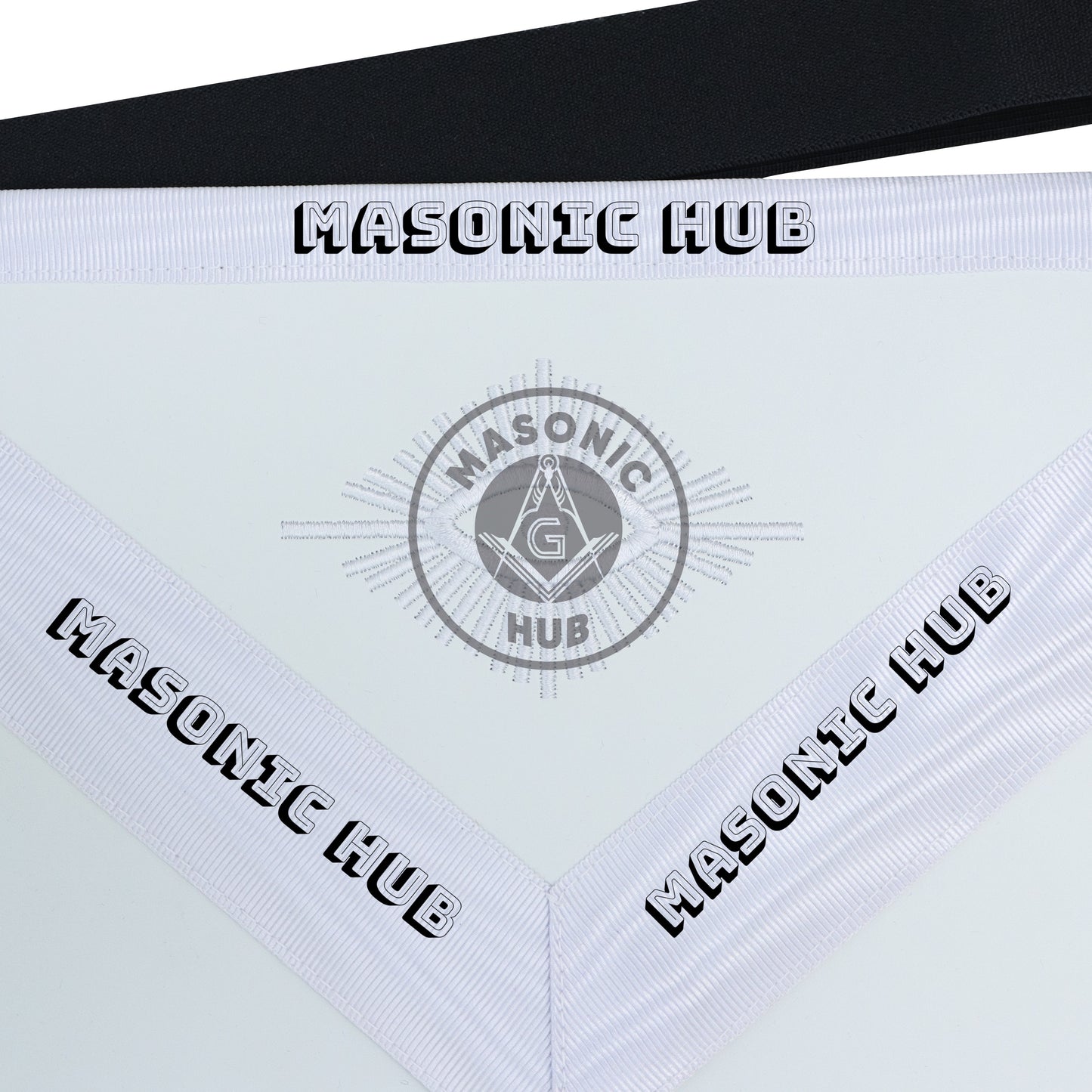 Master Mason Masonic Dress Apron – All White Machine Embroidery All-Seeing Eye