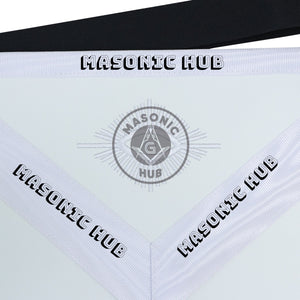 Master Mason Masonic Dress Apron – All White Machine Embroidery All-Seeing Eye Masonic Hub