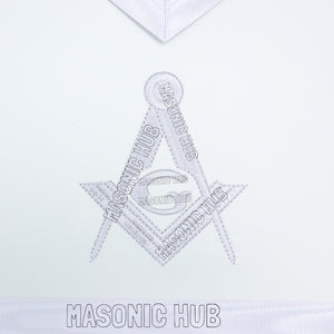 Master Mason Masonic Dress Apron – All White Machine Embroidery All-Seeing Eye Masonic Hub