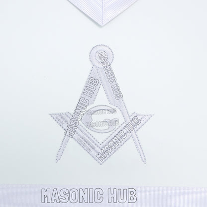 Master Mason Masonic Dress Apron – All White Machine Embroidery All-Seeing Eye