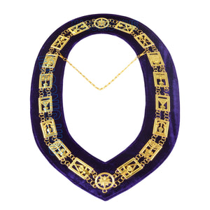 Masonic Regalia Cryptic Mason Royal & Select Master Chain Collar Purple Backing Masonic Hub