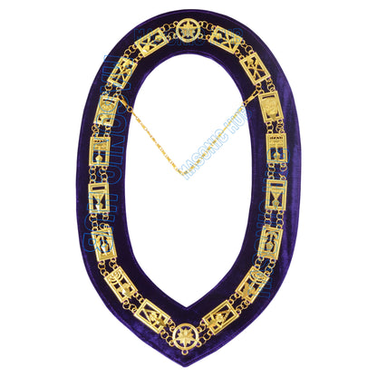 Masonic Regalia Cryptic Mason Royal & Select Master Chain Collar Purple Backing