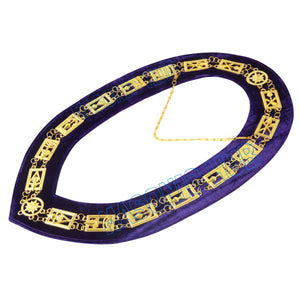 Masonic Regalia Cryptic Mason Royal & Select Master Chain Collar Purple Backing Masonic Hub