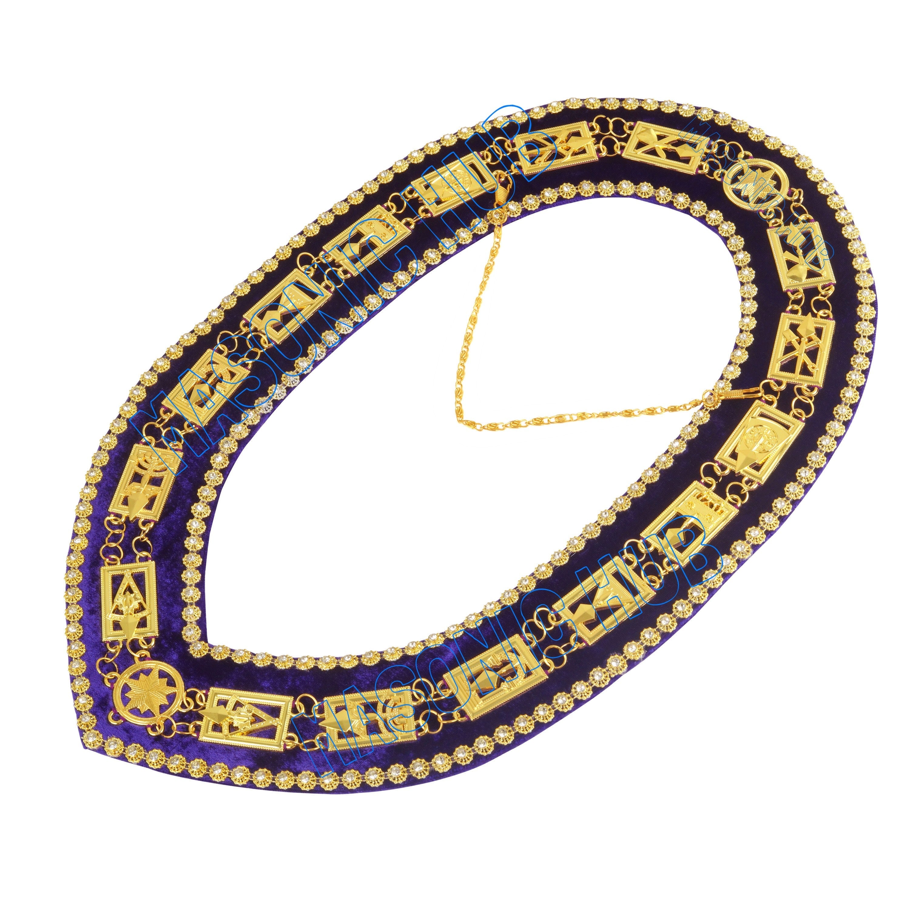 Masonic Regalia Cryptic Mason Royal & Select Master Chain Collar With  Rhinestones Masonic Hub