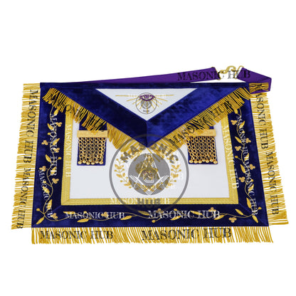 Masonic Grand Lodge Junior Steward Regalia Set – Hand Embroidered Lambskin Apron