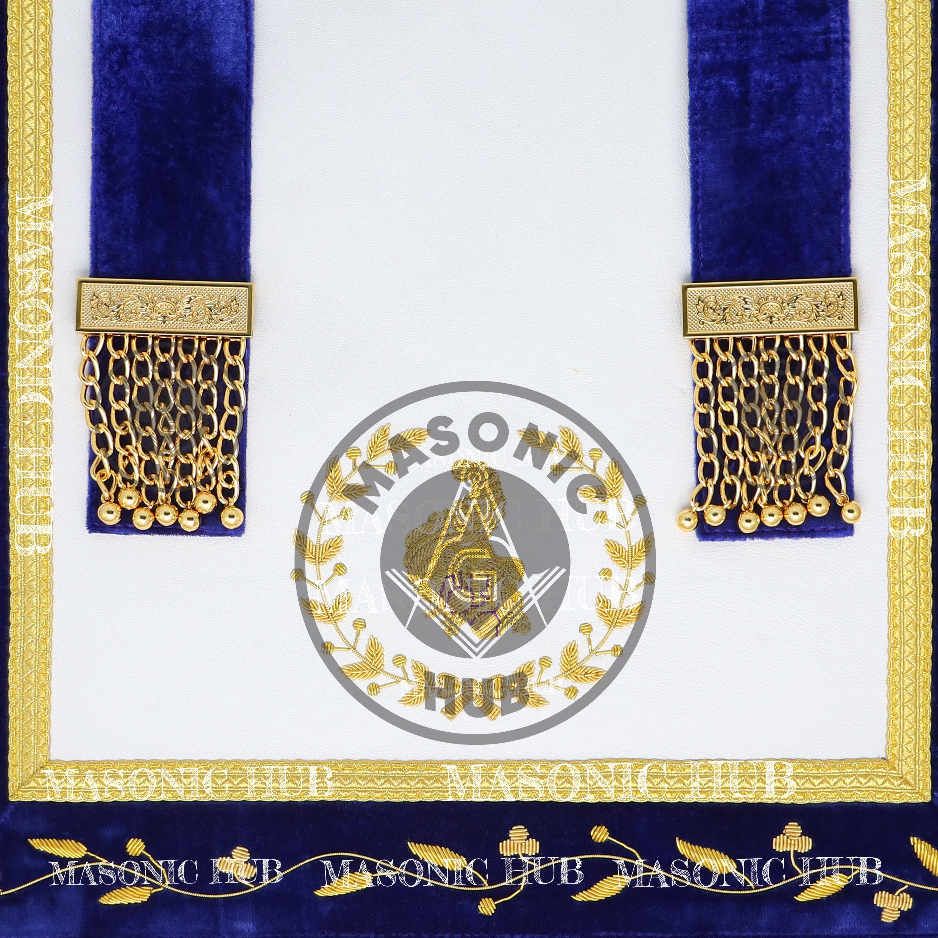 Masonic Grand Lodge Junior Steward Regalia Set – Hand Embroidered Lambskin Apron Masonic Hub