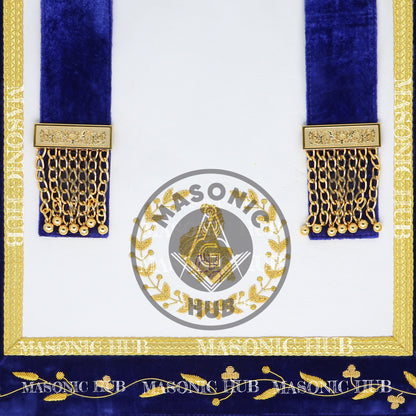 Masonic Grand Lodge Junior Steward Regalia Set – Hand Embroidered Lambskin Apron