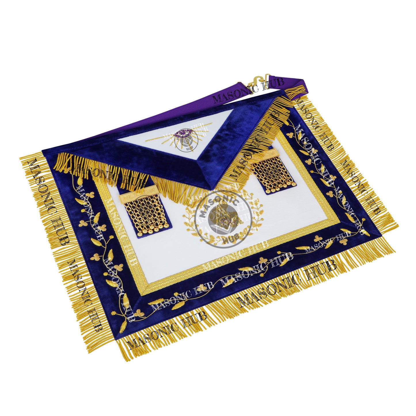 Masonic Grand Lodge Junior Steward Regalia Set – Hand Embroidered Lambskin Apron