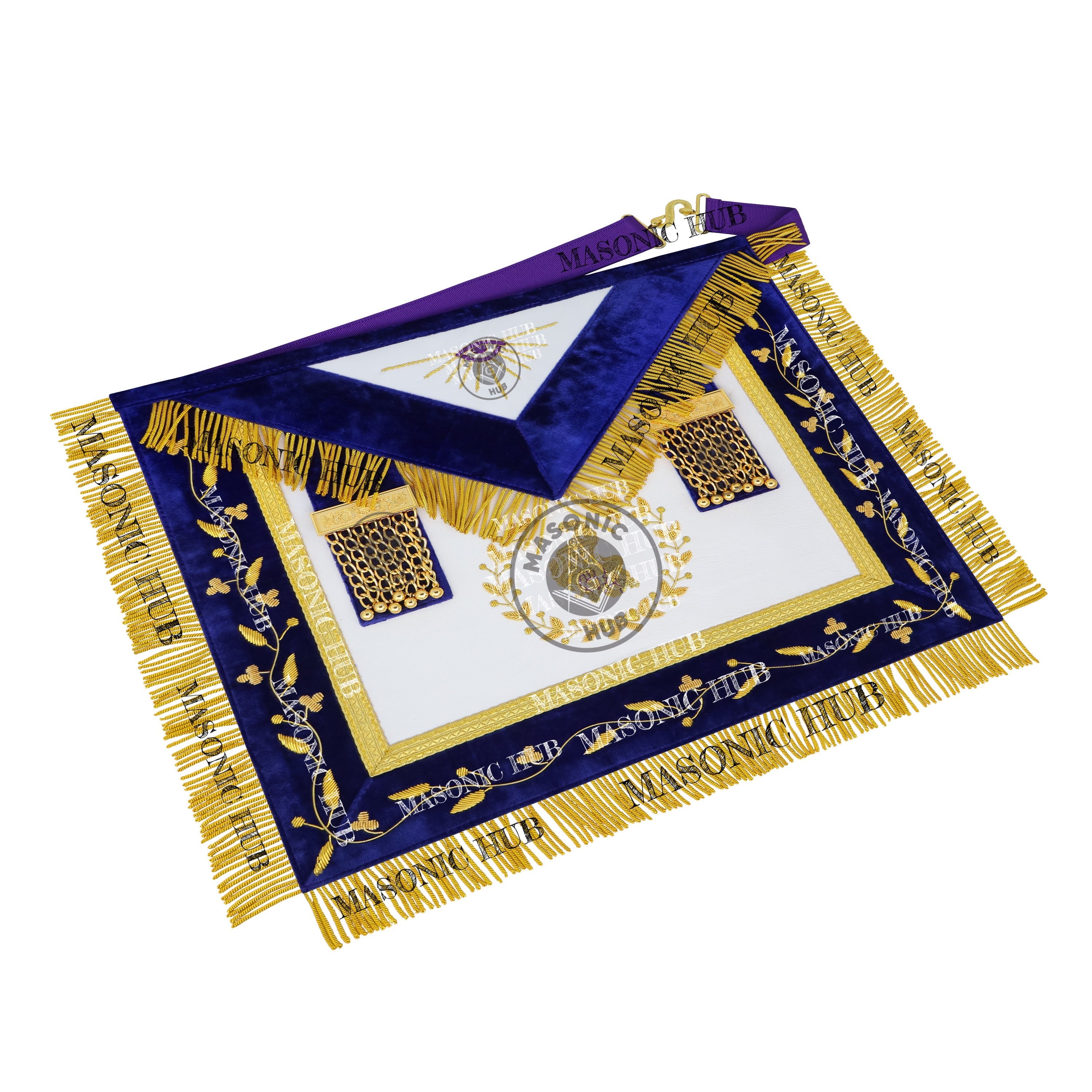 Masonic Grand Lodge Junior Steward Regalia Set – Hand Embroidered Lambskin Apron Masonic Hub