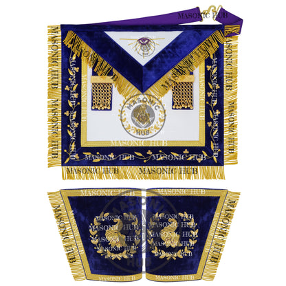 Masonic Grand Lodge Junior Steward Regalia Set – Hand Embroidered Lambskin Apron