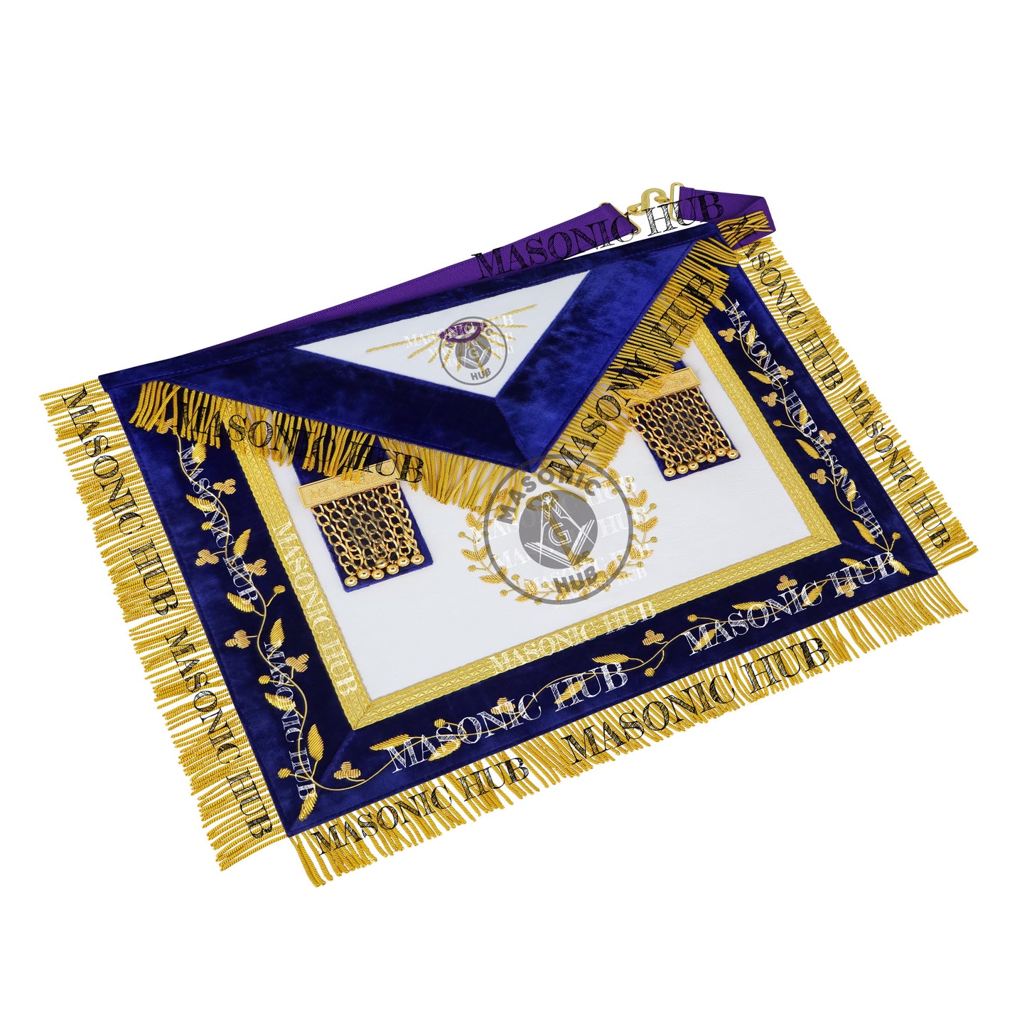 Masonic Grand Lodge Trustee Regalia Set – Hand Embroidered Lambskin Apron
