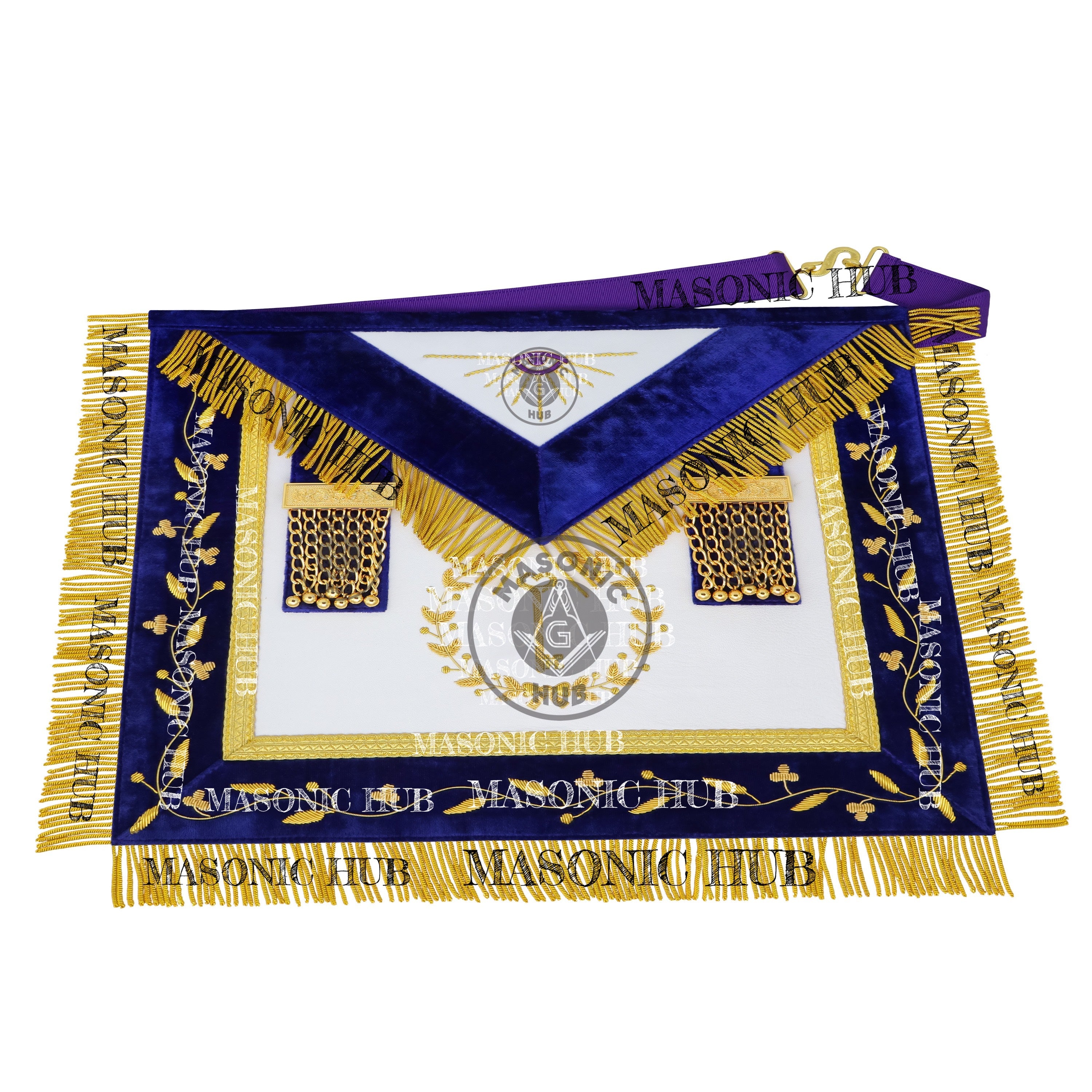 Masonic Grand Lodge Trustee Regalia Set – Hand Embroidered Lambskin Apron Masonic Hub
