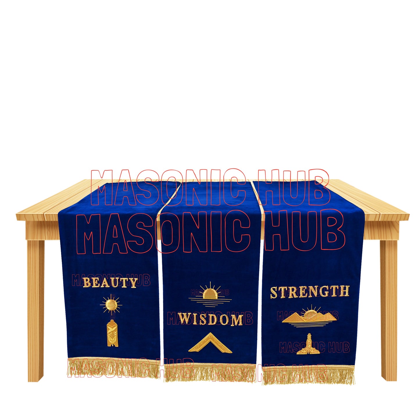Handcrafted Masonic Blue Lodge Pedestal Covers – Set of Three