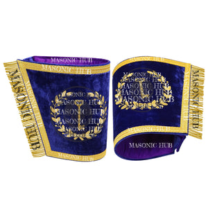 Masonic Grand Lodge Trustee Cuffs Set – Hand Embroidered Gold Bullion Masonic Hub
