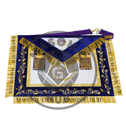 Masonic Grand Lodge Treasurer Regalia Set – Hand Embroidered Lambskin Apron