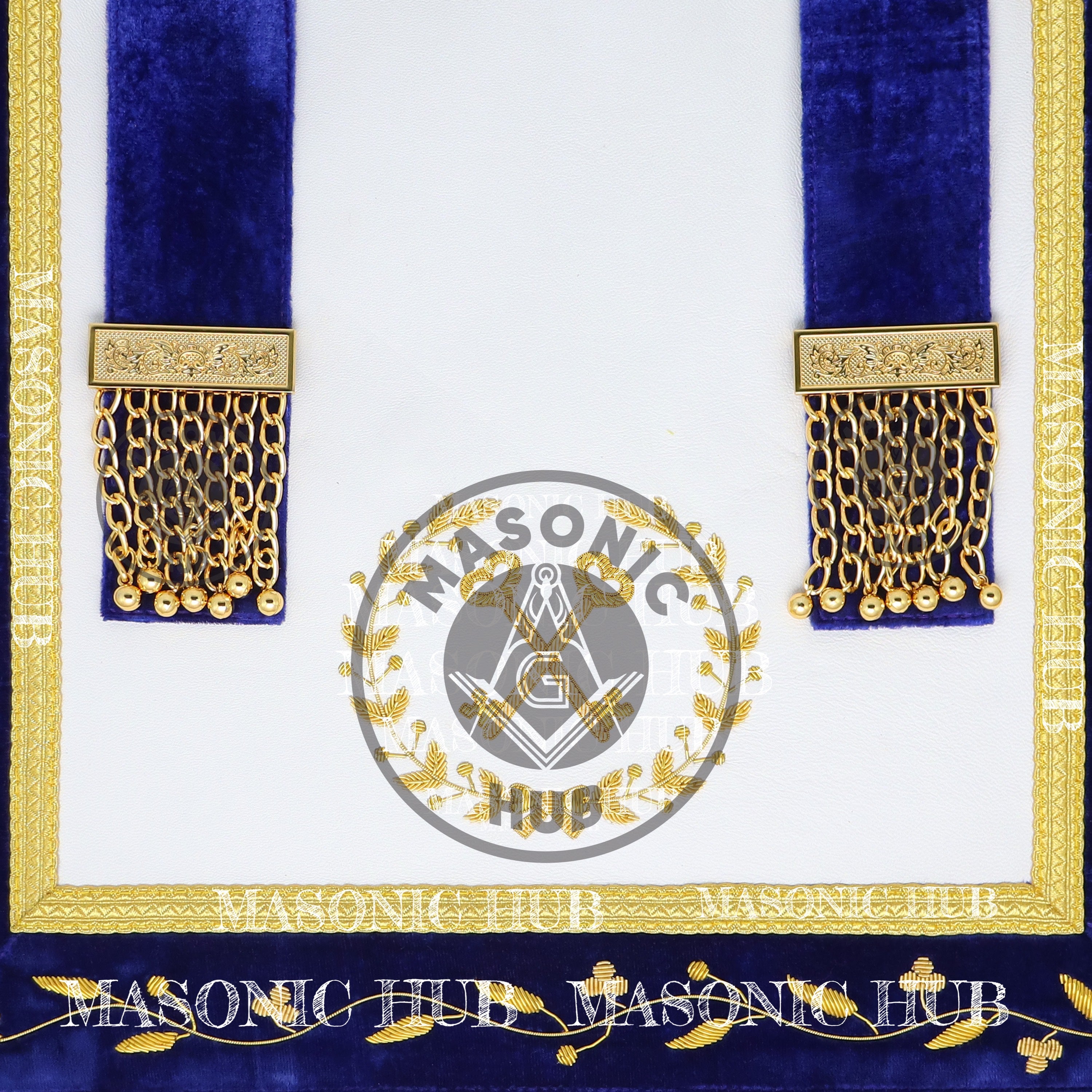 Masonic Grand Lodge Treasurer Regalia Set – Hand Embroidered Lambskin Apron Masonic Hub