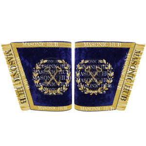Masonic Grand Lodge Treasurer Cuffs Set – Hand Embroidered Gold Bullion Masonic Hub