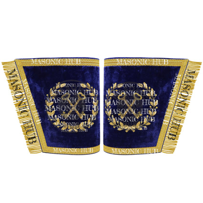 Masonic Grand Lodge Treasurer Cuffs Set – Hand Embroidered Gold Bullion