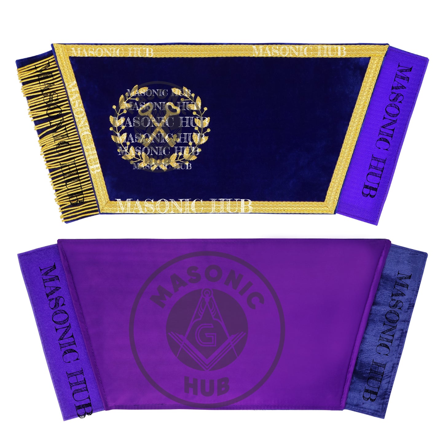 Masonic Grand Lodge Treasurer Cuffs Set – Hand Embroidered Gold Bullion