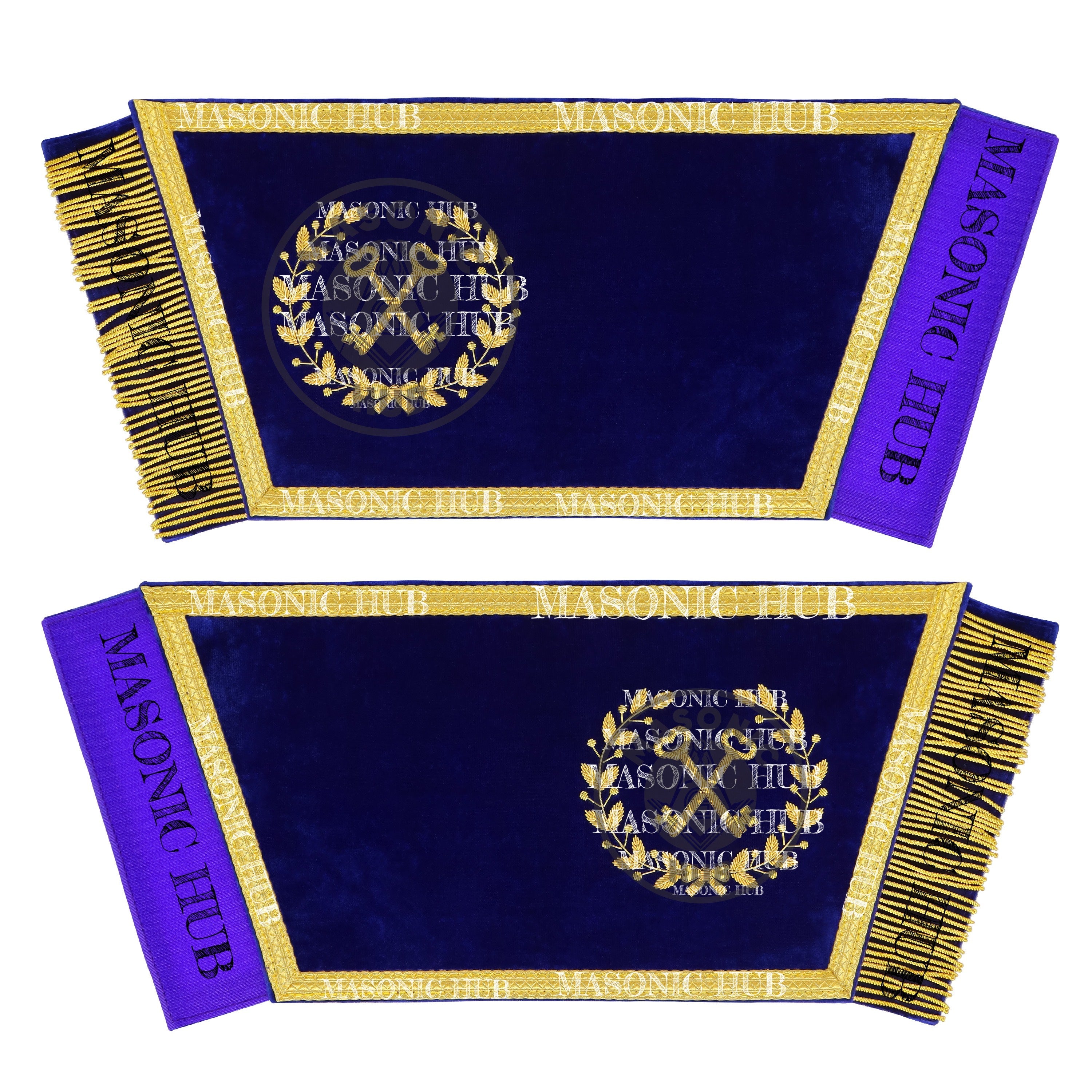 Masonic Grand Lodge Treasurer Cuffs Set – Hand Embroidered Gold Bullion Masonic Hub