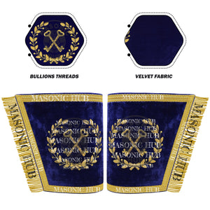 Masonic Grand Lodge Treasurer Cuffs Set – Hand Embroidered Gold Bullion Masonic Hub