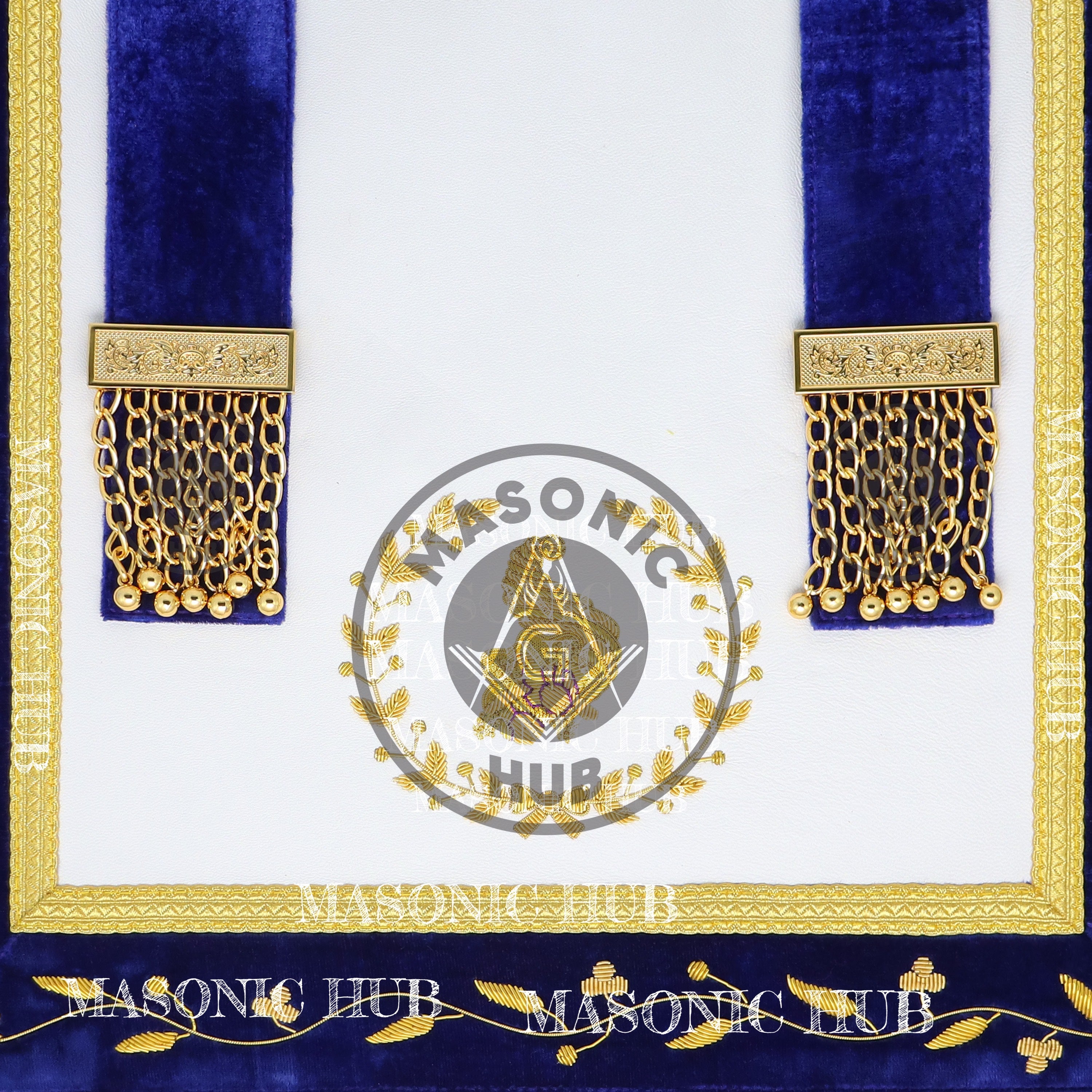 Masonic Grand Lodge Senior Steward Regalia Set – Hand Embroidered Lambskin Apron Masonic Hub