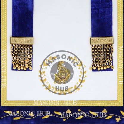 Masonic Grand Lodge Senior Steward Regalia Set – Hand Embroidered Lambskin Apron