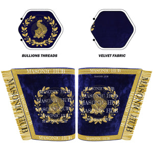 Masonic Grand Lodge Senior Steward Cuffs Set – Hand Embroidered Gold Bullion Masonic Hub