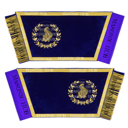 Masonic Grand Lodge Senior Steward Regalia Set – Hand Embroidered Lambskin Apron