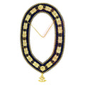 Masonic Past Master Metal Chain Collar Blue Backing With Rhinestones + Free Jewe Masonic Hub