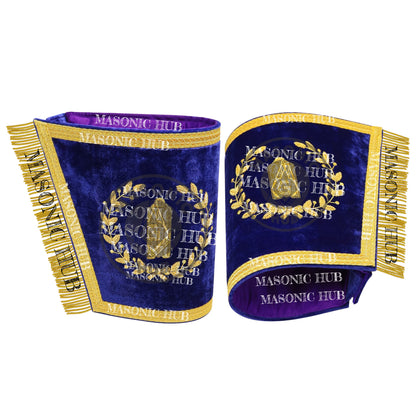 Masonic Grand Lodge Junior Warden Regalia Set – Hand Embroidered Lambskin Apron