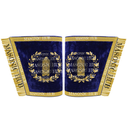 Masonic Grand Lodge Junior Warden Regalia Set – Hand Embroidered Lambskin Apron