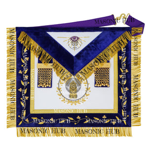 Masonic Grand Lodge Junior Warden Regalia Set – Hand Embroidered Lambskin Apron Masonic Hub