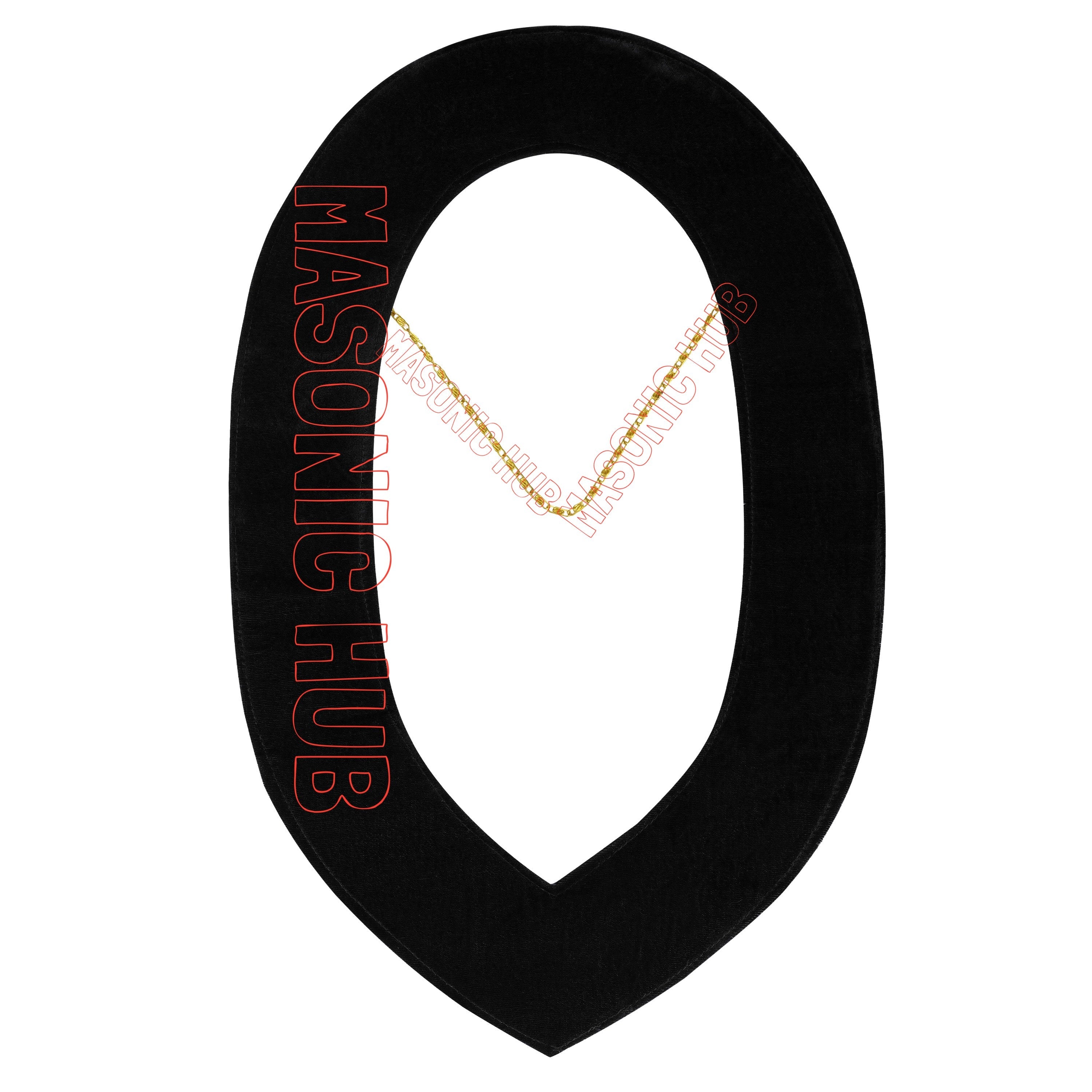 Masonic Knights Templar Commandery Chain Collar - Gold Plated with Rhinestones Masonic Hub
