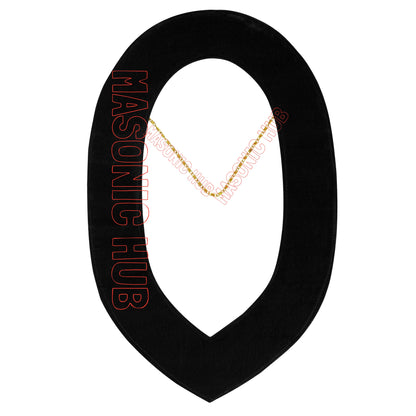 Masonic Knights Templar Commandery Chain Collar - Gold Plated with Rhinestones