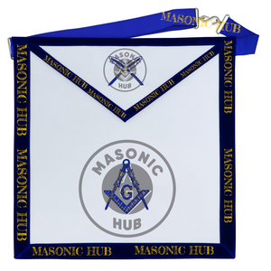 Freemason Secretary Apron – Texas Regulation Blue Lodge Officer Apron Masonic Hub