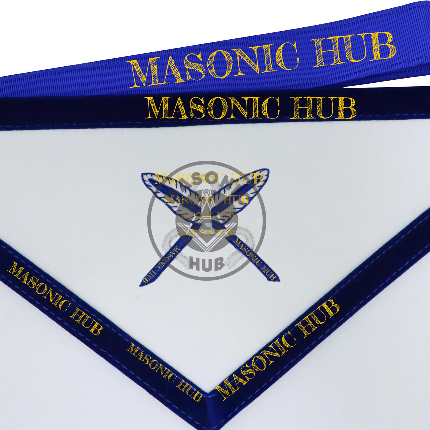 Texas Regulation Masonic Officer Apron Set – Blue Lodge Regalia (11 Pieces)