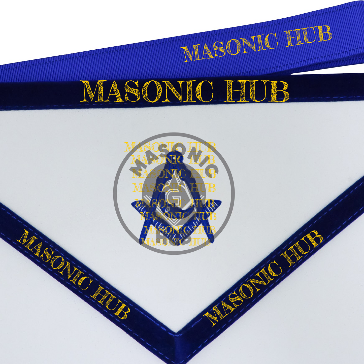 Texas Regulation Masonic Officer Apron Set – Blue Lodge Regalia (11 Pieces)