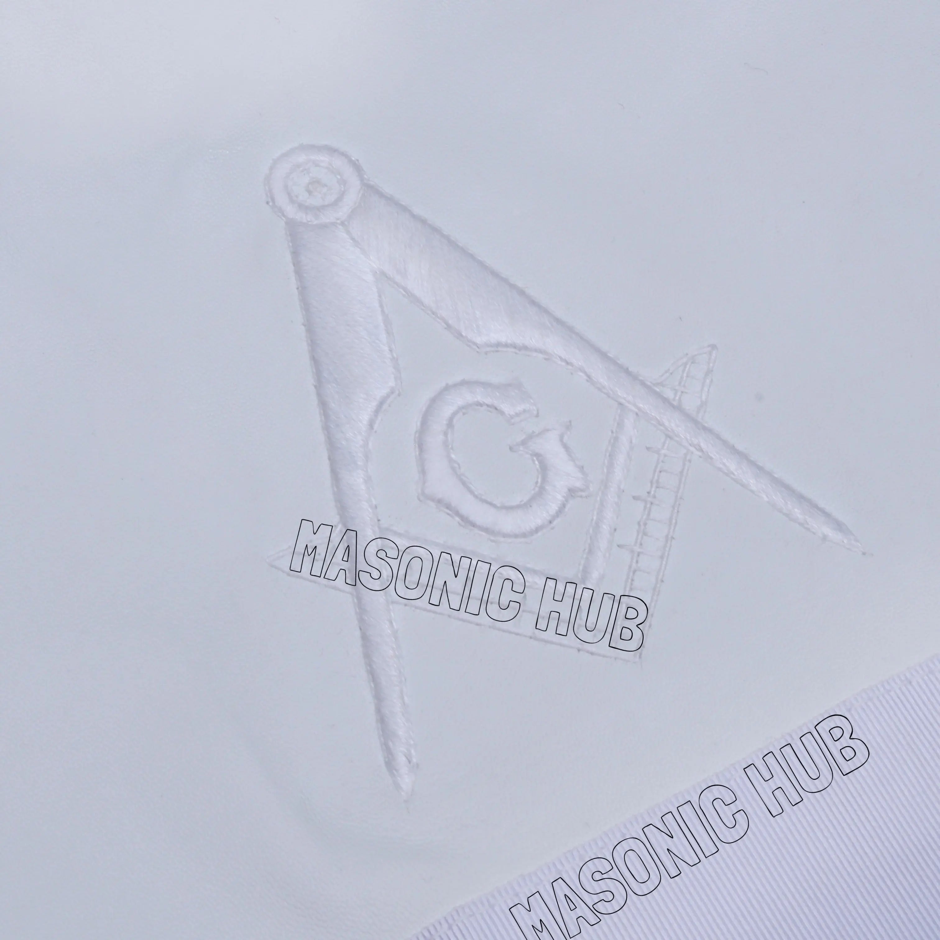 Masonic All-White Hand-Embroidered Master Mason Apron &amp; Plain White Gloves Masonic Hub