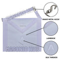 MASONIC ALL WHITE HAND EMBROIDERED MASTER MASON 100% LAMBSKIN APRON Masonic Hub