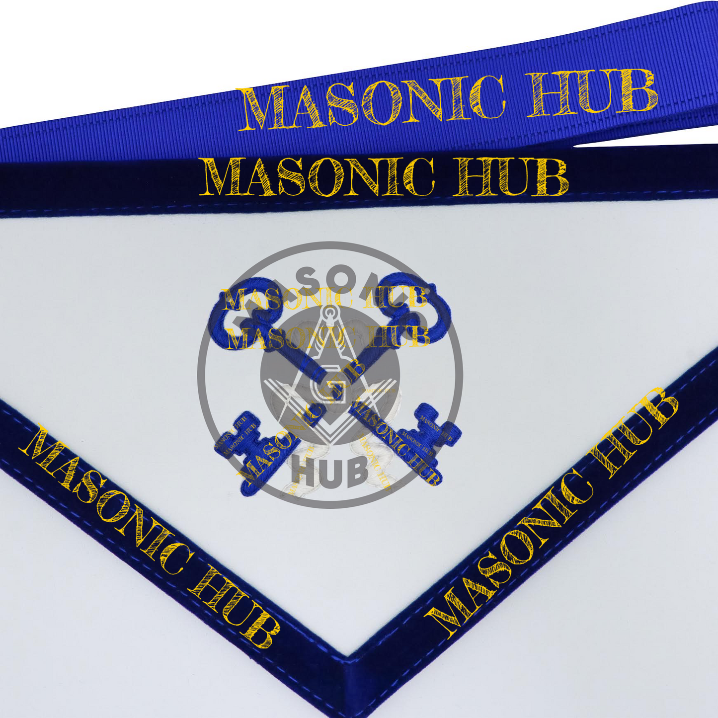 Texas Regulation Masonic Officer Apron Set – Blue Lodge Regalia (11 Pieces)
